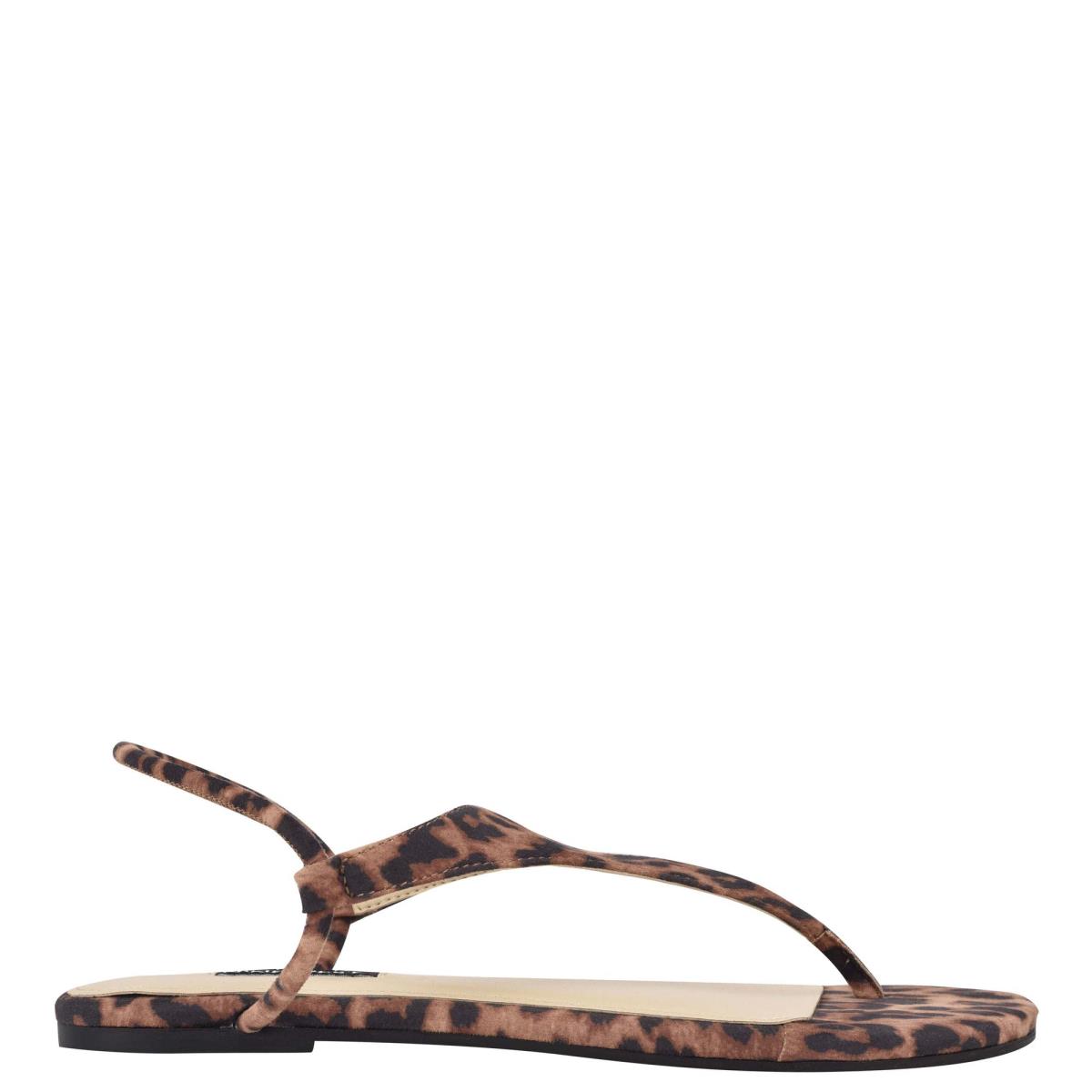 Nine West Braydin Stretch Flat Sandals Leopard | DIOS73029