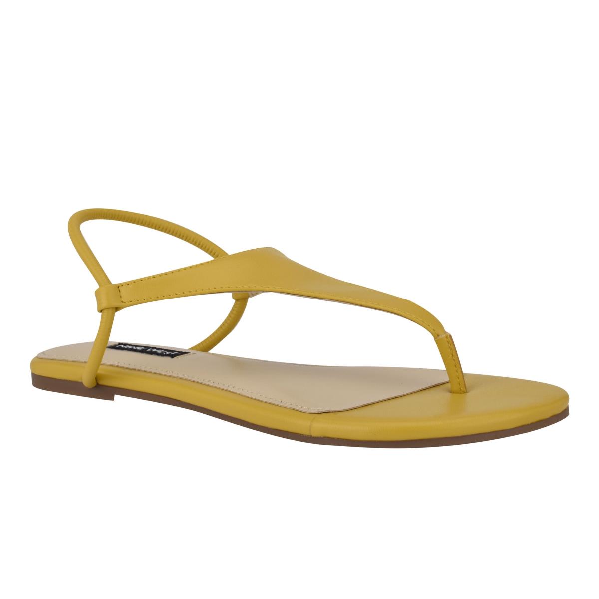 Nine West Braydin Stretch Flat Sandals Yellow | HJPZ96017