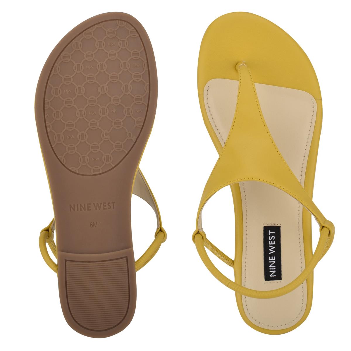 Nine West Braydin Stretch Flat Sandals Yellow | HJPZ96017