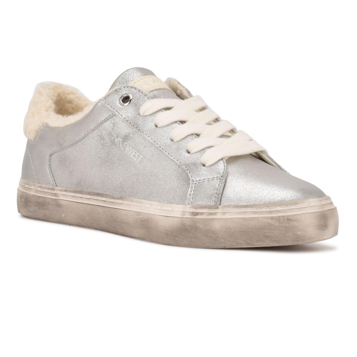 Nine West Bribe Casual Sneakers Silver | JYVQ64307