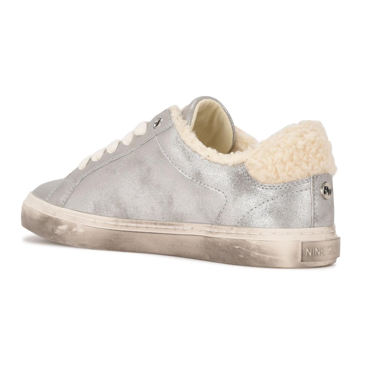 Nine West Bribe Casual Sneakers Silver | JYVQ64307