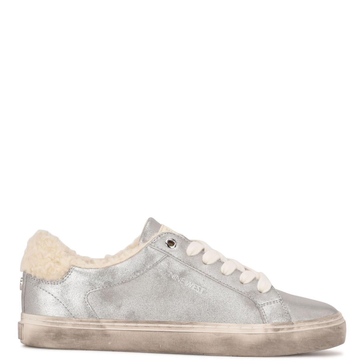 Nine West Bribe Casual Sneakers Silver | JYVQ64307