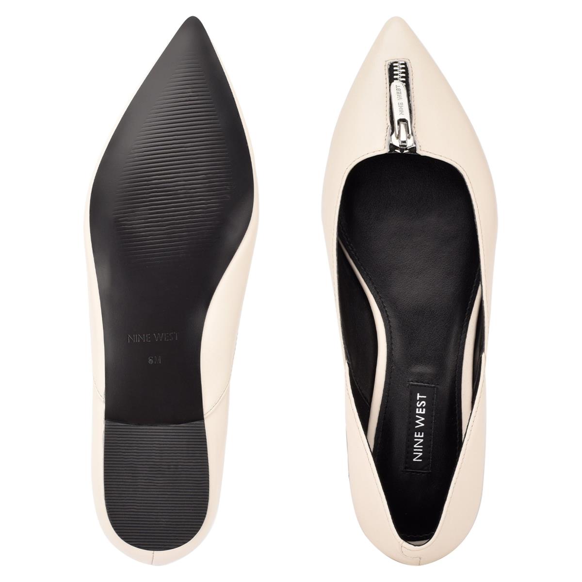 Nine West Brina Pointy Toe Ballet Flats Cream | LGAZ92384