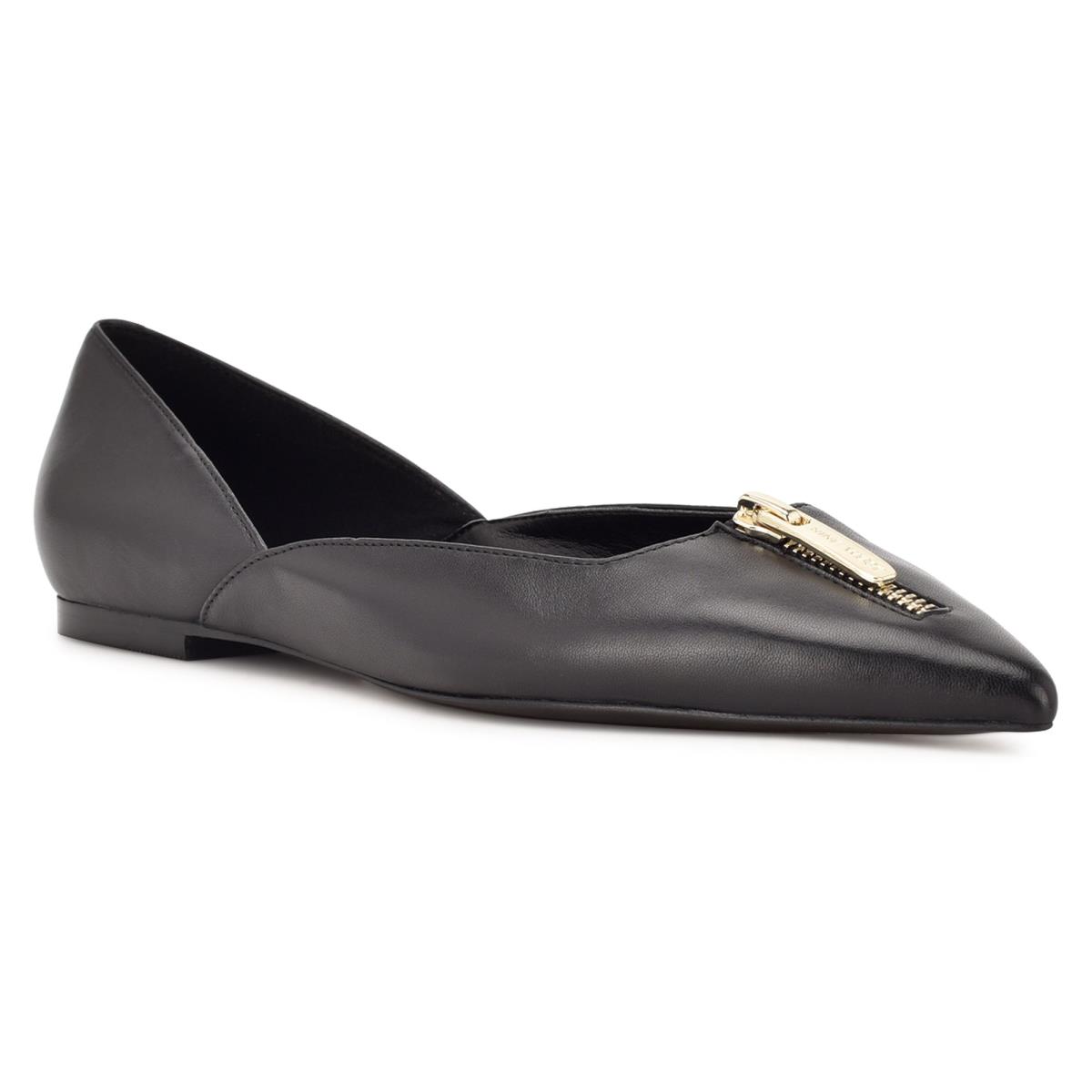 Nine West Brina Pointy Toe Ballet Flats Black | MKDE65291