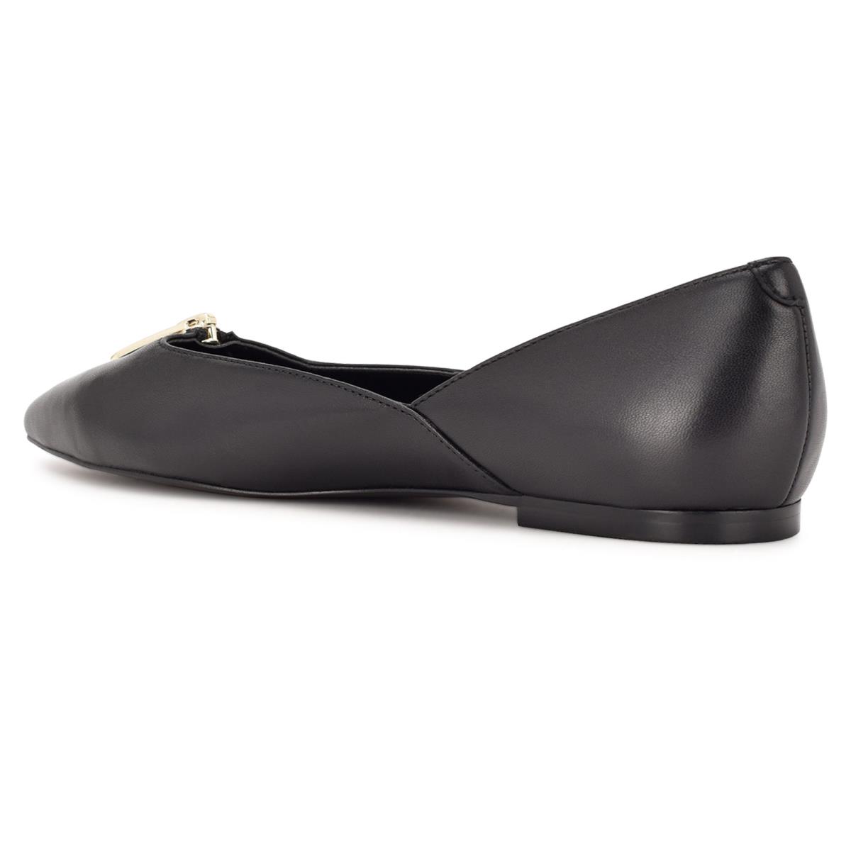 Nine West Brina Pointy Toe Ballet Flats Black | MKDE65291