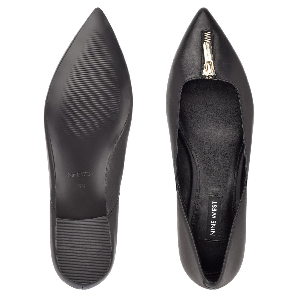 Nine West Brina Pointy Toe Ballet Flats Black | MKDE65291