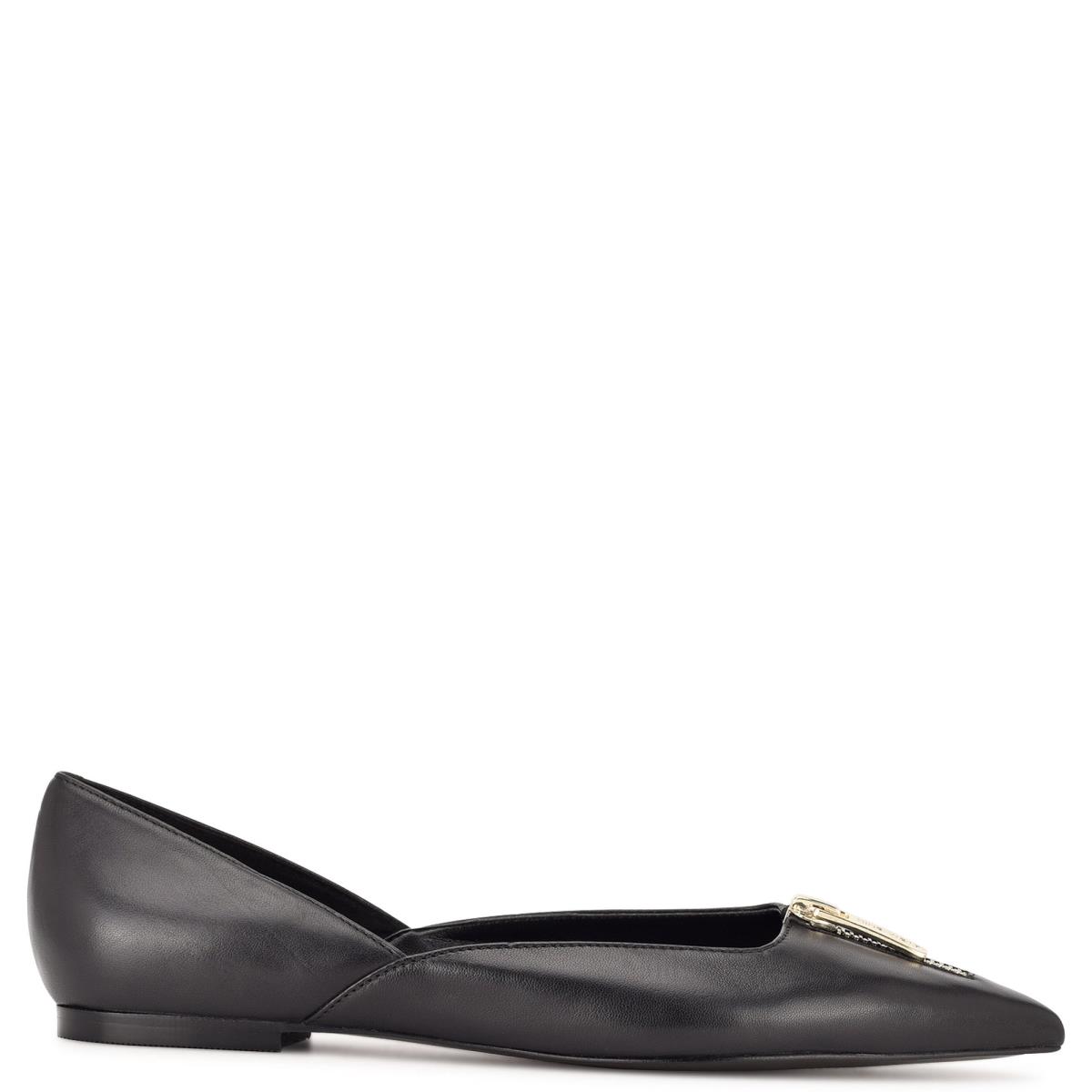 Nine West Brina Pointy Toe Ballet Flats Black | MKDE65291