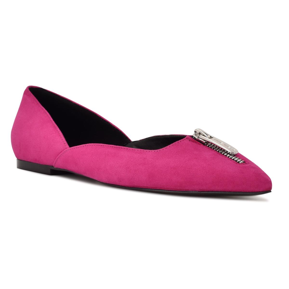 Nine West Brina Pointy Toe Ballet Flats Pink | SVRJ09175