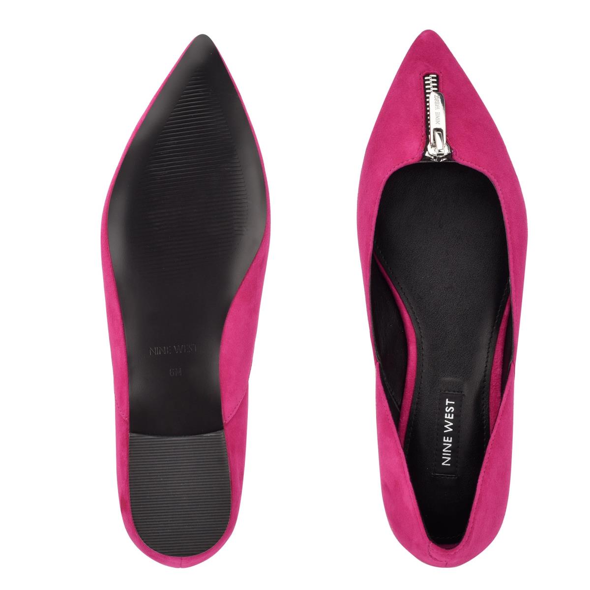 Nine West Brina Pointy Toe Ballet Flats Pink | SVRJ09175