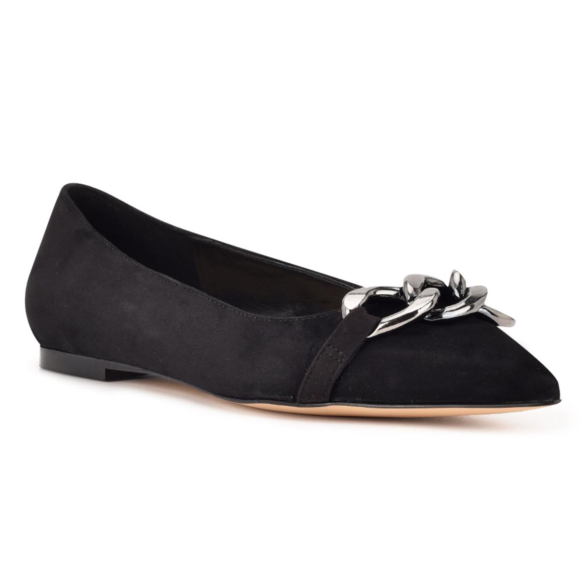 Nine West Brinks Pointy Toe Ballet Flats Black | BLIR43201