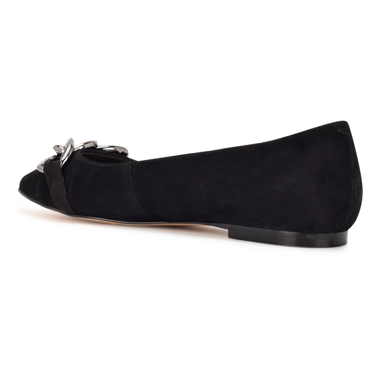 Nine West Brinks Pointy Toe Ballet Flats Black | BLIR43201