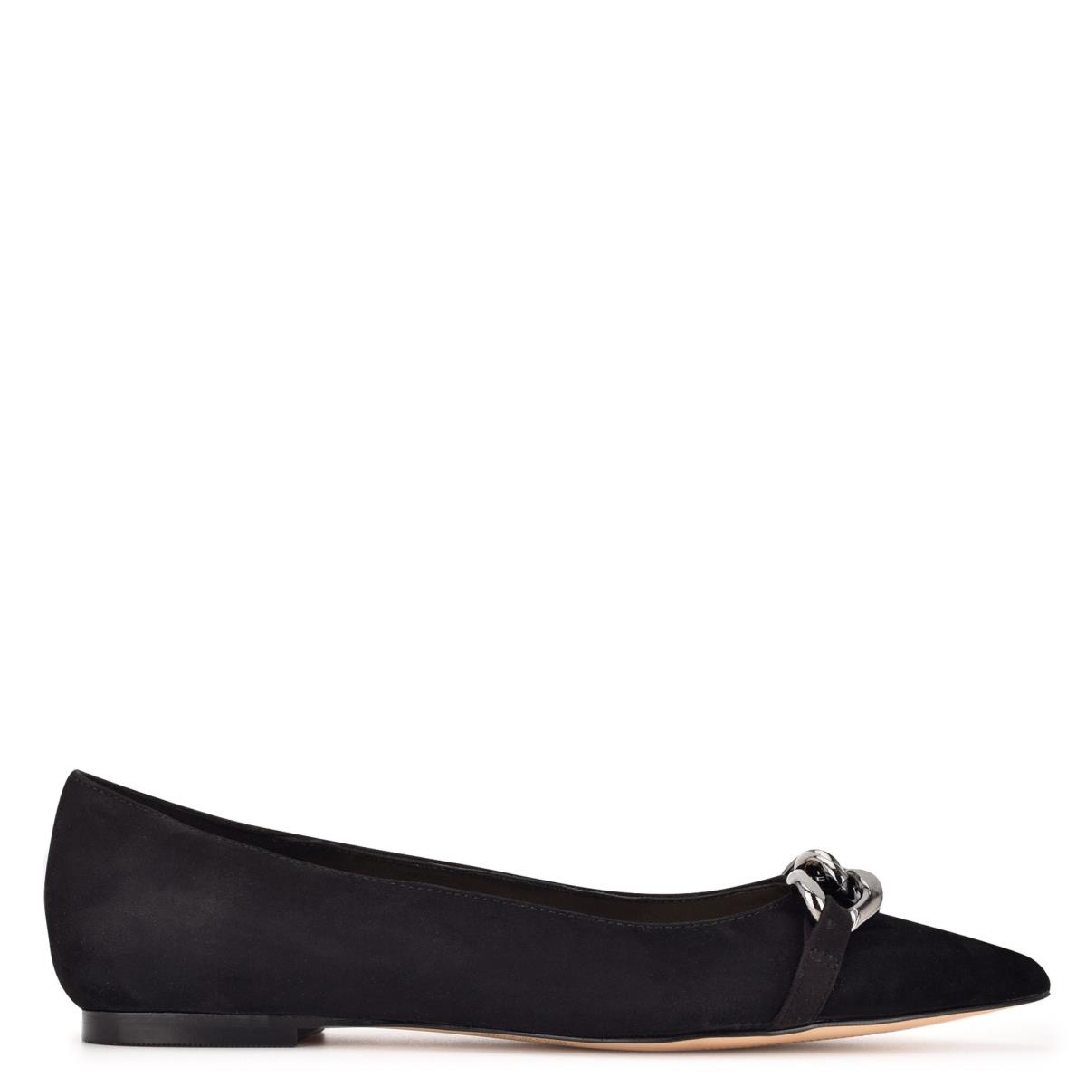 Nine West Brinks Pointy Toe Ballet Flats Black | BLIR43201