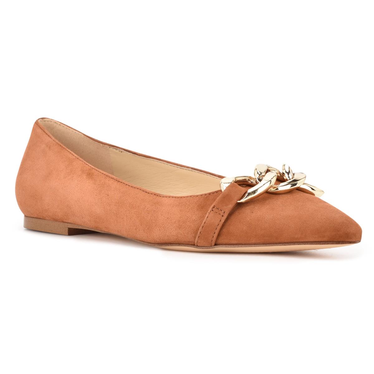 Nine West Brinks Pointy Toe Ballet Flats Beige | FDOJ29071