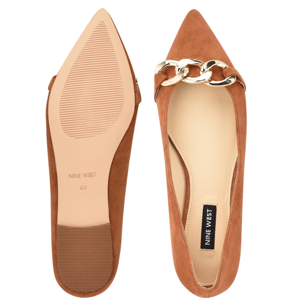 Nine West Brinks Pointy Toe Ballet Flats Beige | FDOJ29071