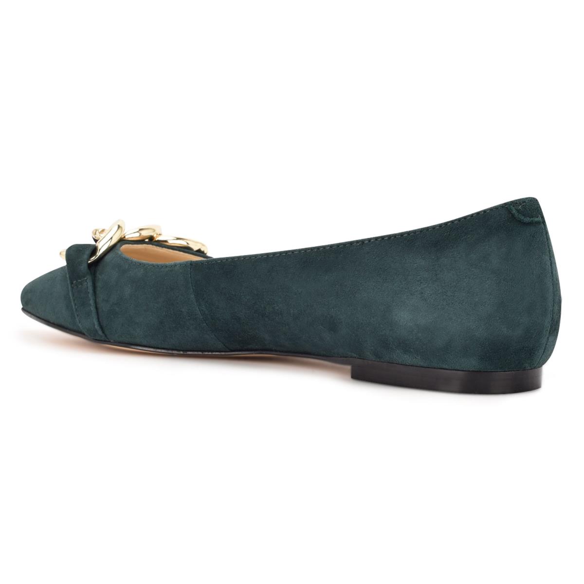 Nine West Brinks Pointy Toe Ballet Flats Blue | MUAT32796