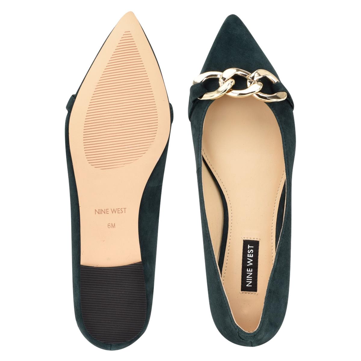 Nine West Brinks Pointy Toe Ballet Flats Blue | MUAT32796