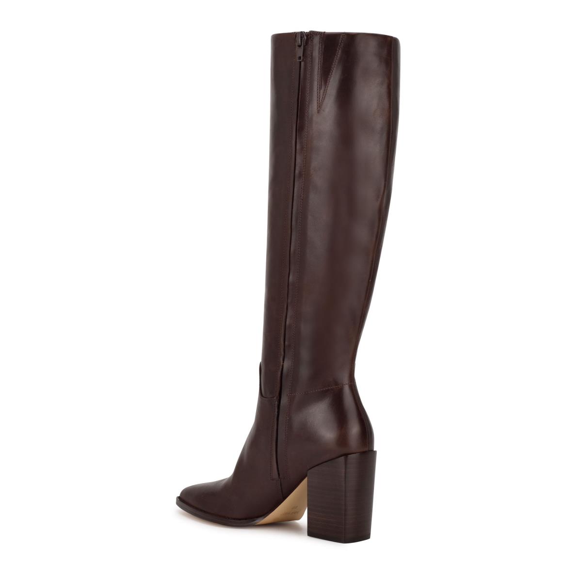 Nine West Brixe Heeled Boots Brown | ACXG94085