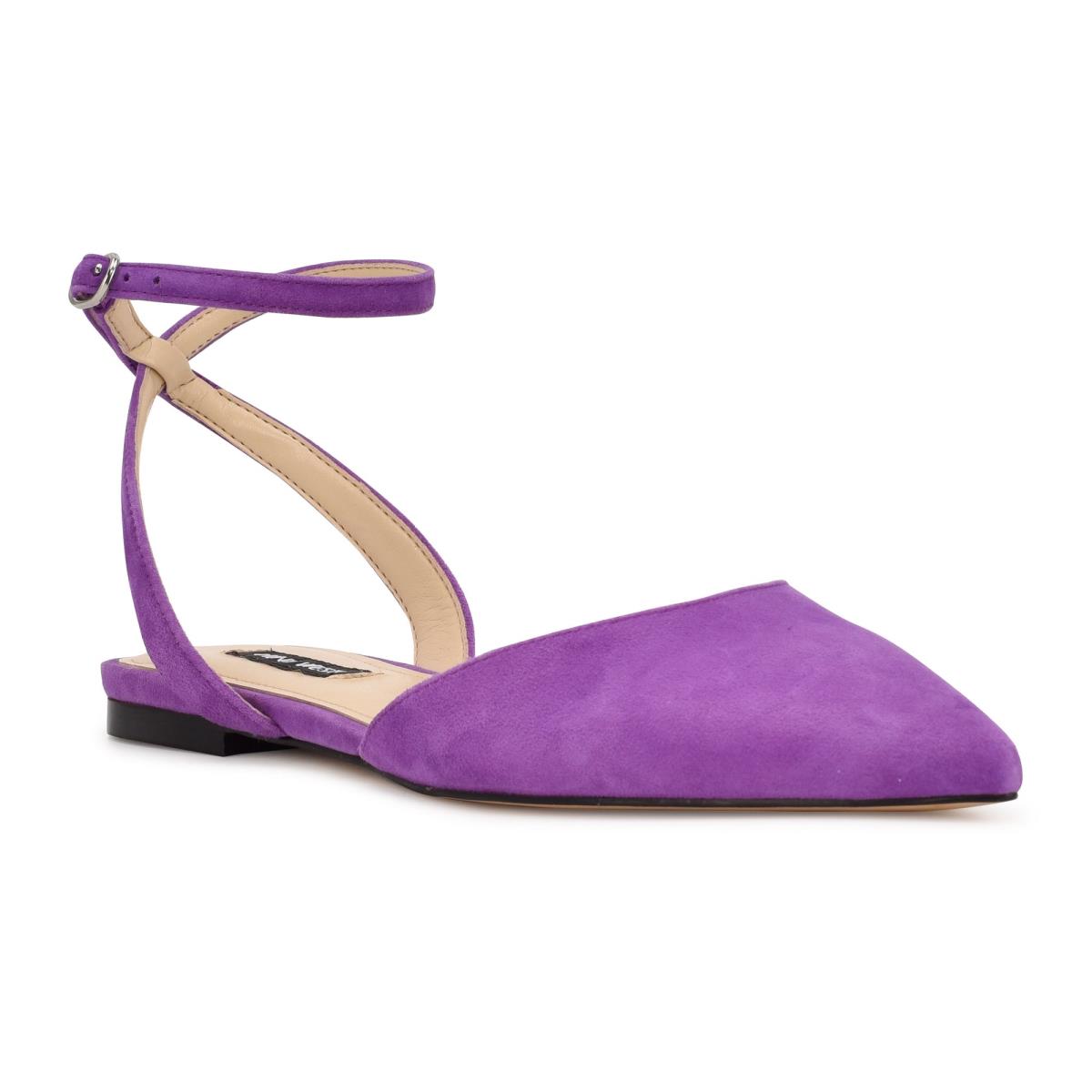 Nine West Briy Pointy Toe Ballet Flats Purple | OFIJ94610