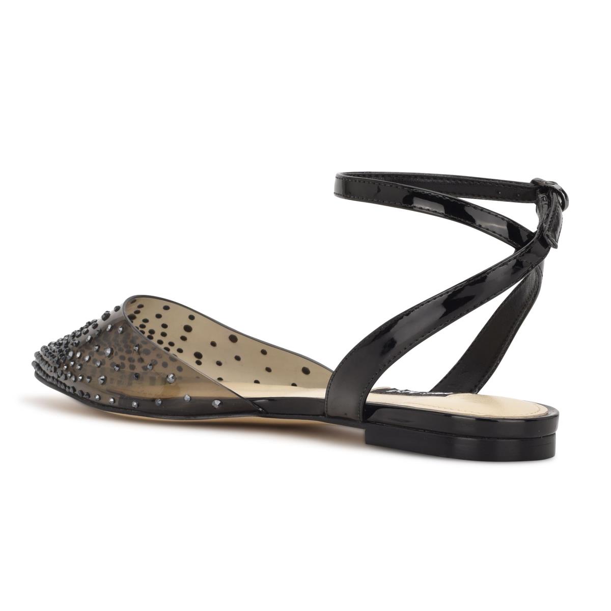 Nine West Briya Pointy Toe Ballet Flats Black | FQUY73650