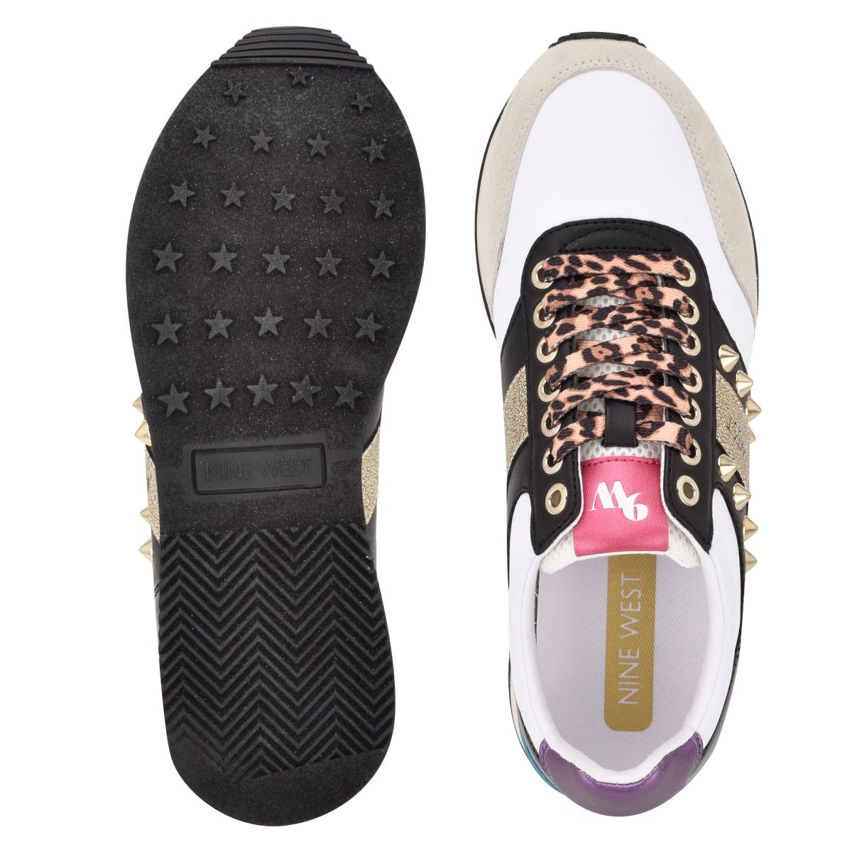 Nine West Bunnie Sneakers Sneakers Gold / White / Black | BXZN98217