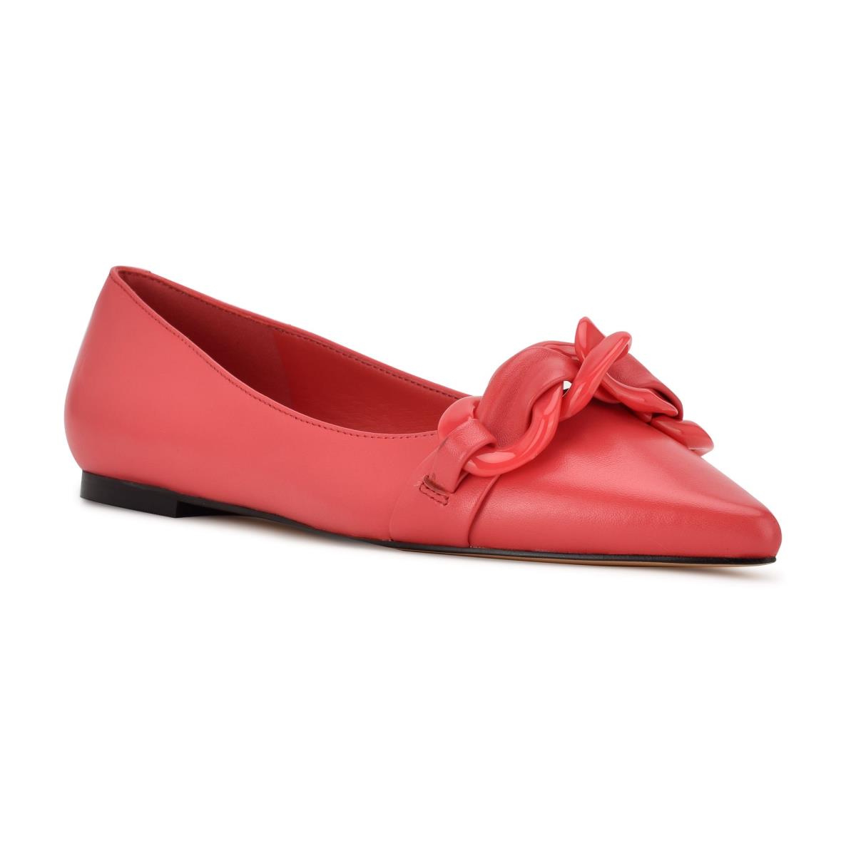 Nine West Buyme Pointy Toe Ballet Flats Coral | MQTX09752