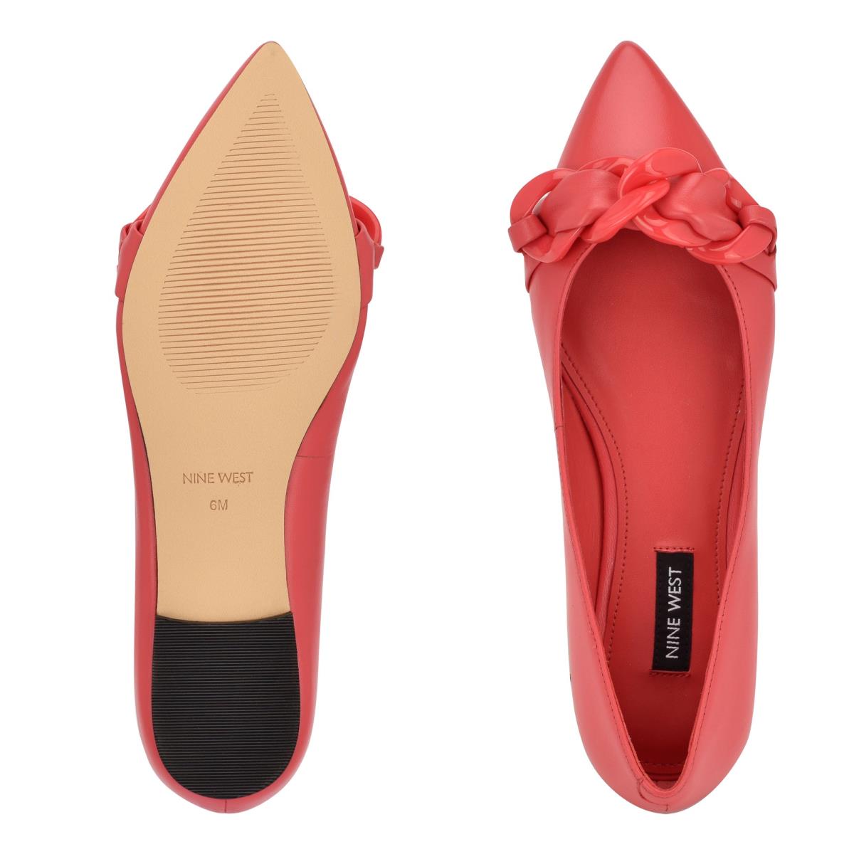 Nine West Buyme Pointy Toe Ballet Flats Coral | MQTX09752