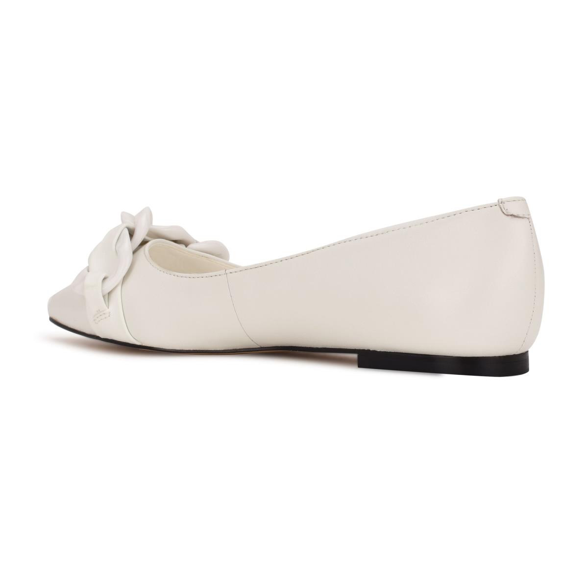 Nine West Buyme Pointy Toe Ballet Flats White | TANO98754