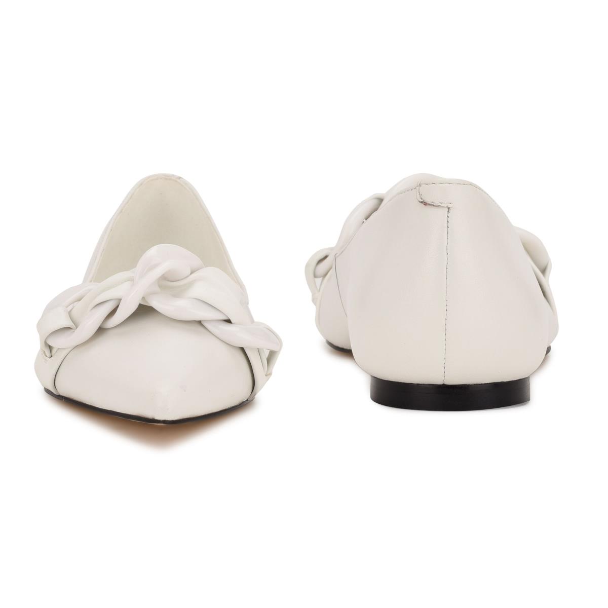 Nine West Buyme Pointy Toe Ballet Flats White | TANO98754