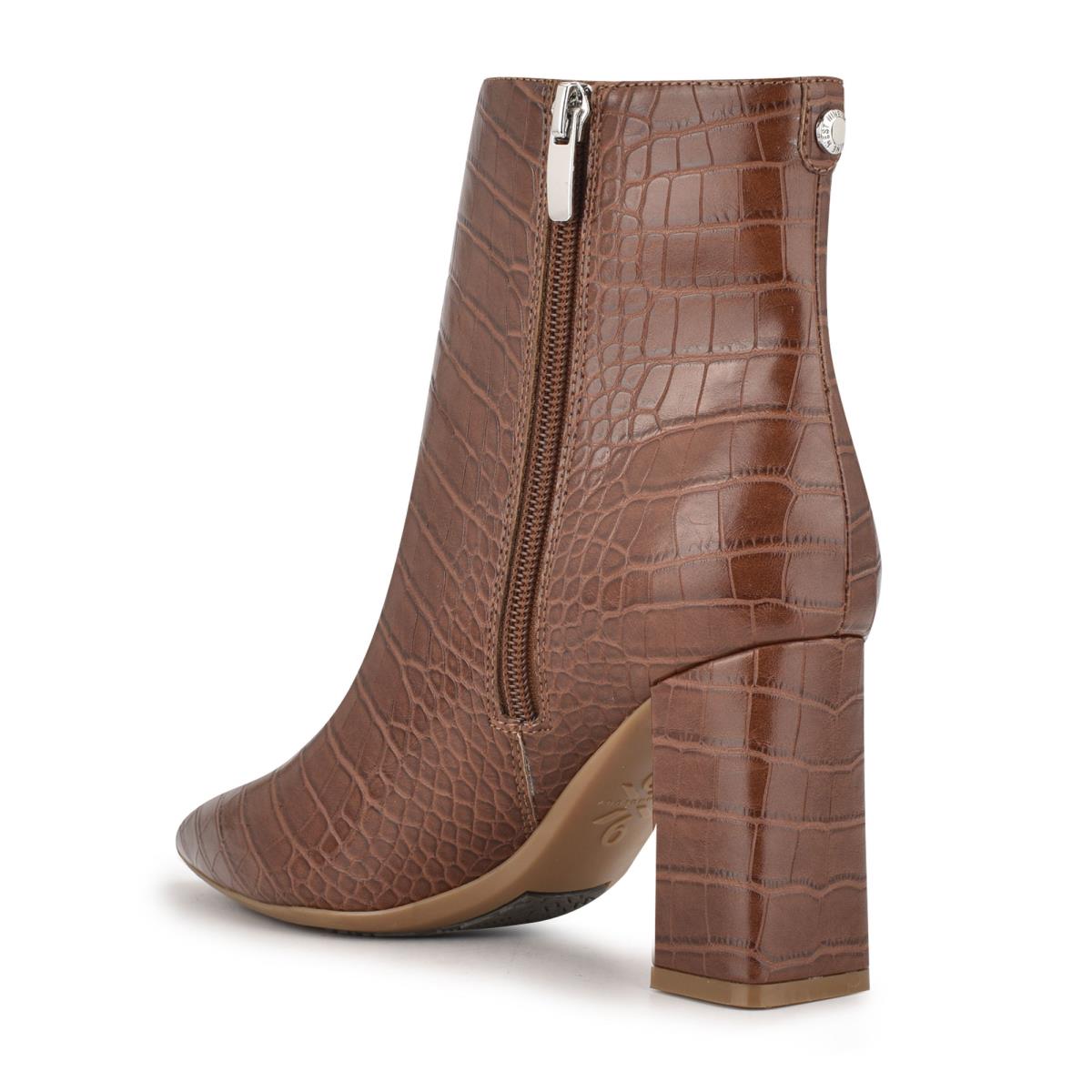 Nine West Cacey 9x9 Heeled Booties Brown | SVKL64580