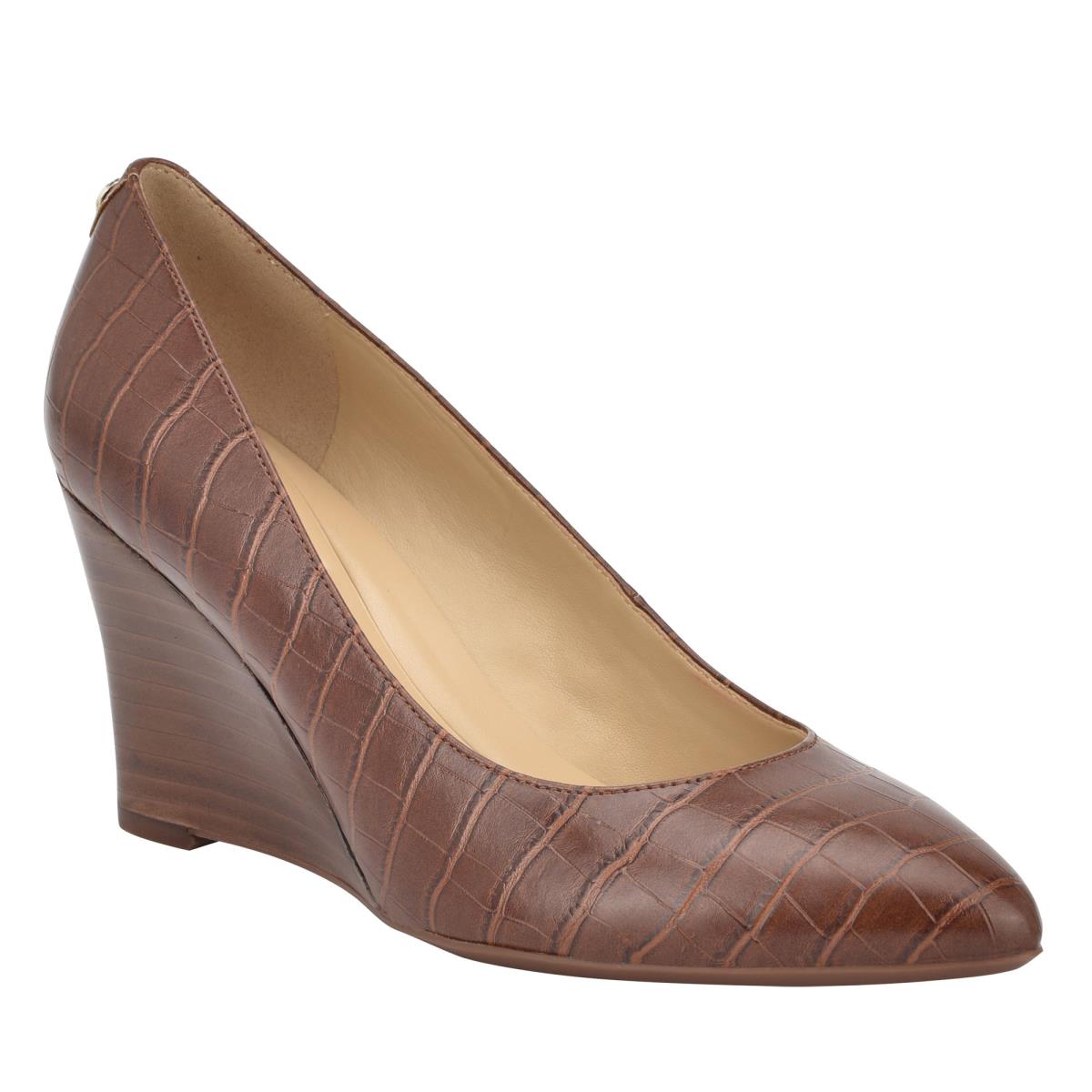 Nine West Cal 9x9 Dress Wedges Brown | XVID83560