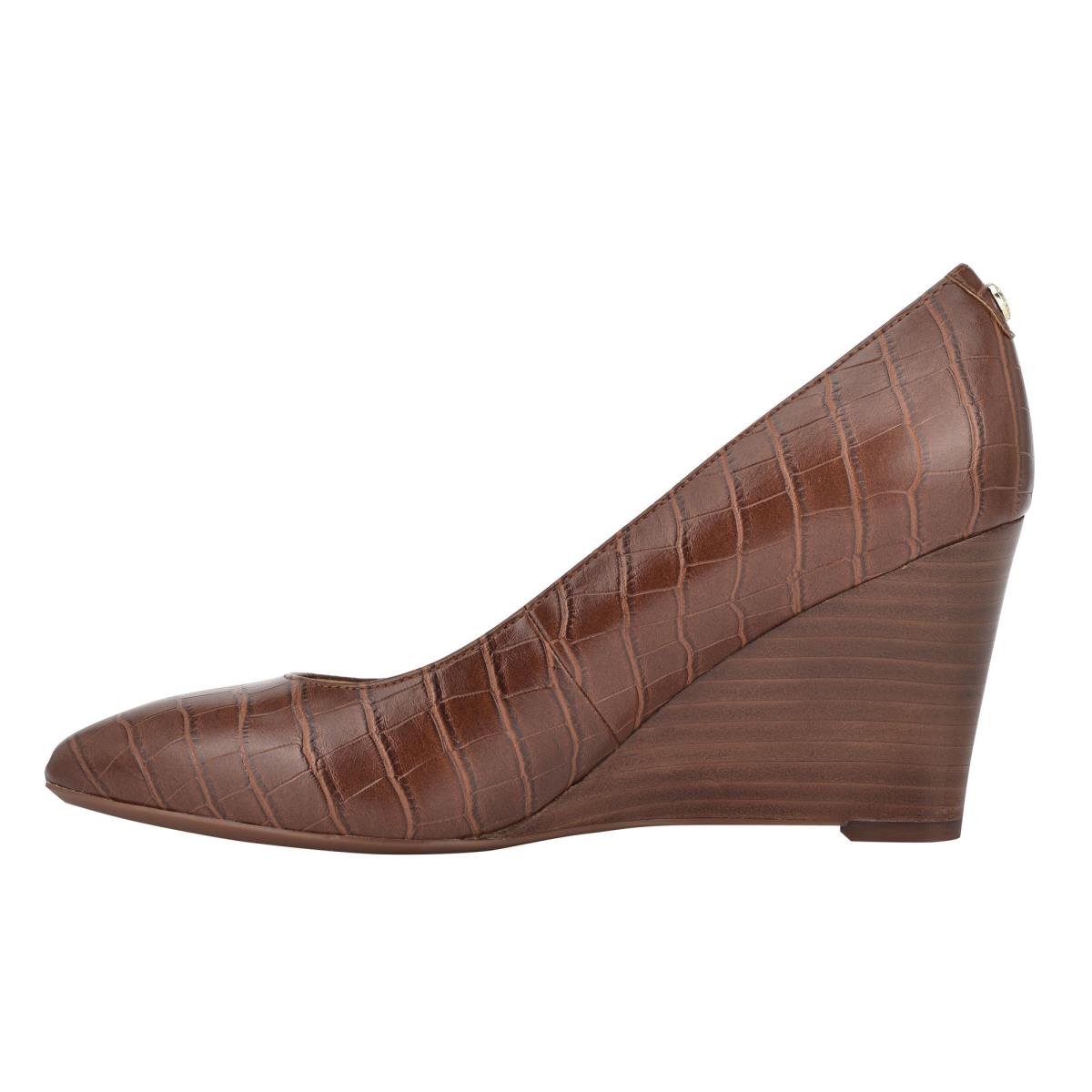 Nine West Cal 9x9 Dress Wedges Brown | XVID83560