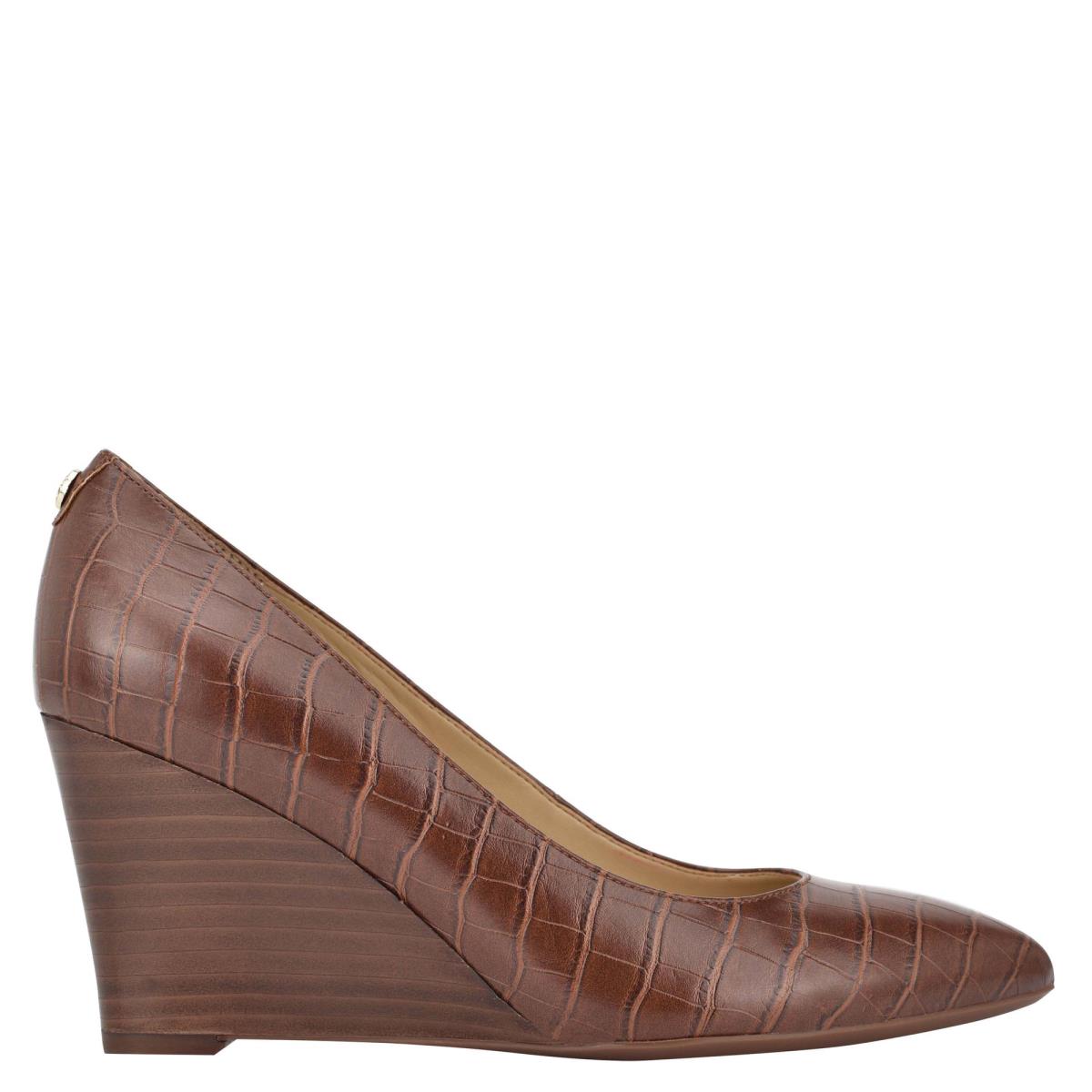 Nine West Cal 9x9 Dress Wedges Brown | XVID83560