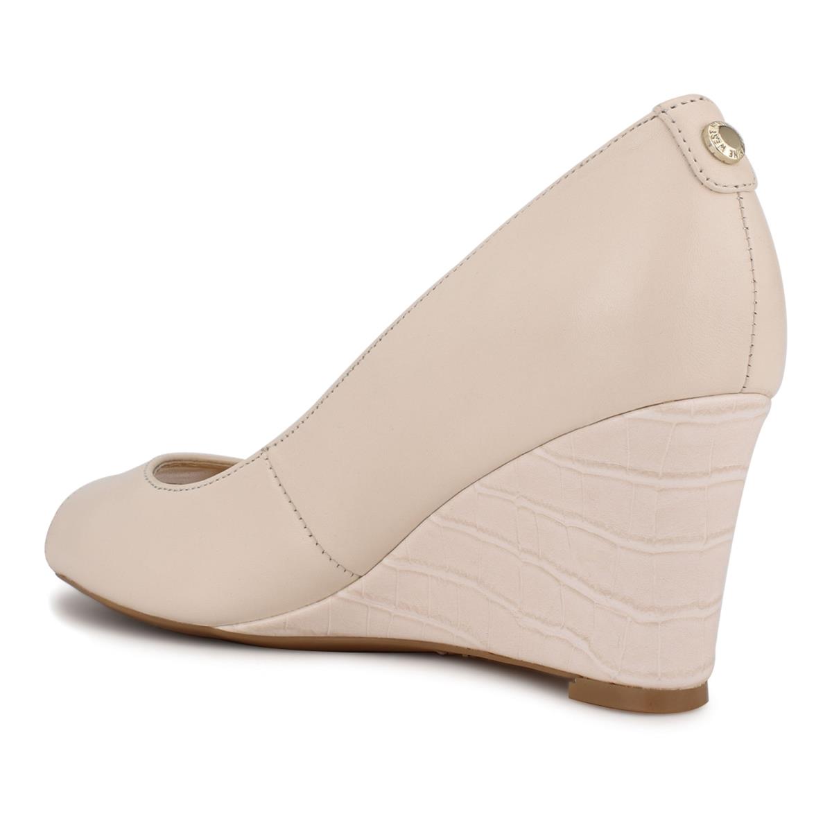 Nine West Cape 9x9 Dress Wedges Cream | ETJO82176