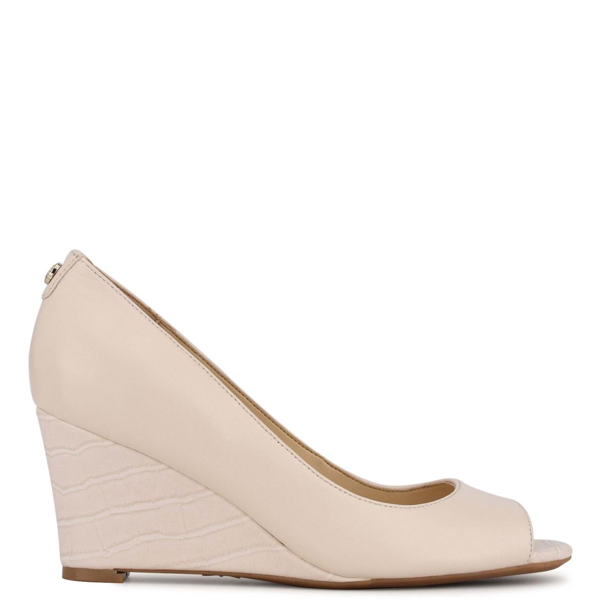 Nine West Cape 9x9 Dress Wedges Cream | ETJO82176