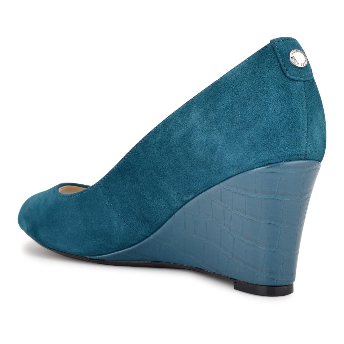 Nine West Cape 9x9 Dress Wedges Turquoise | EZNA01832