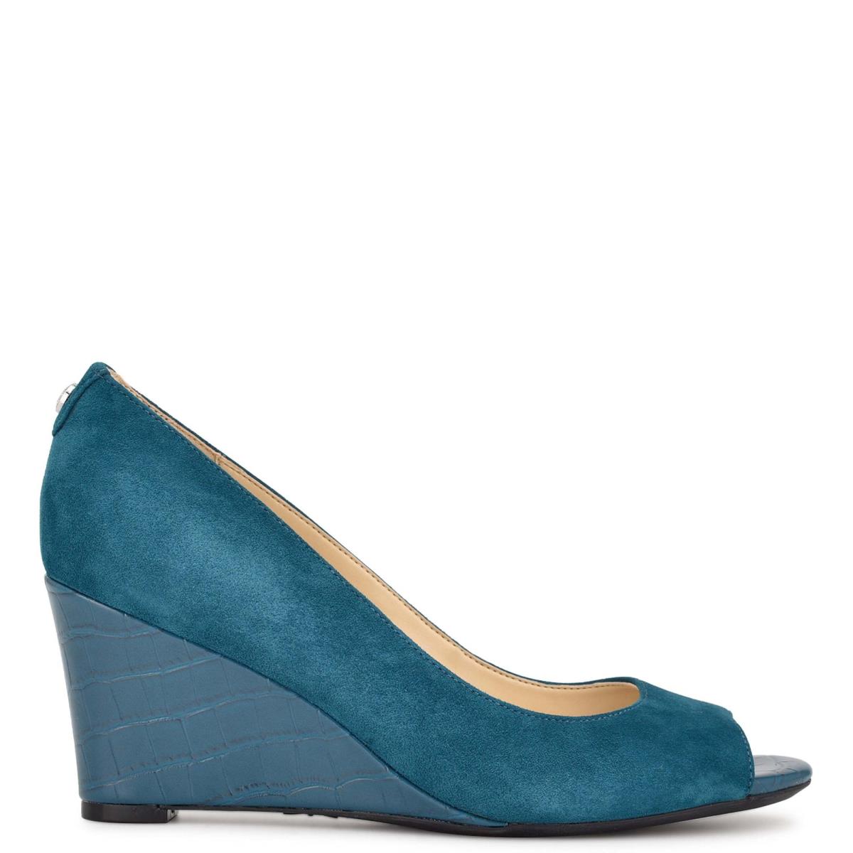 Nine West Cape 9x9 Dress Wedges Turquoise | EZNA01832