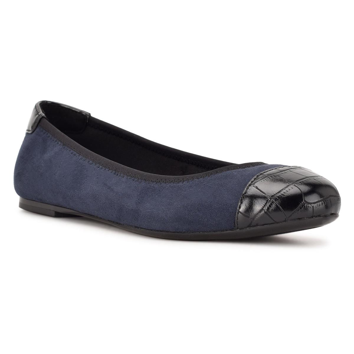 Nine West Capted Ballet Ballet Flats Navy | WFYX07546