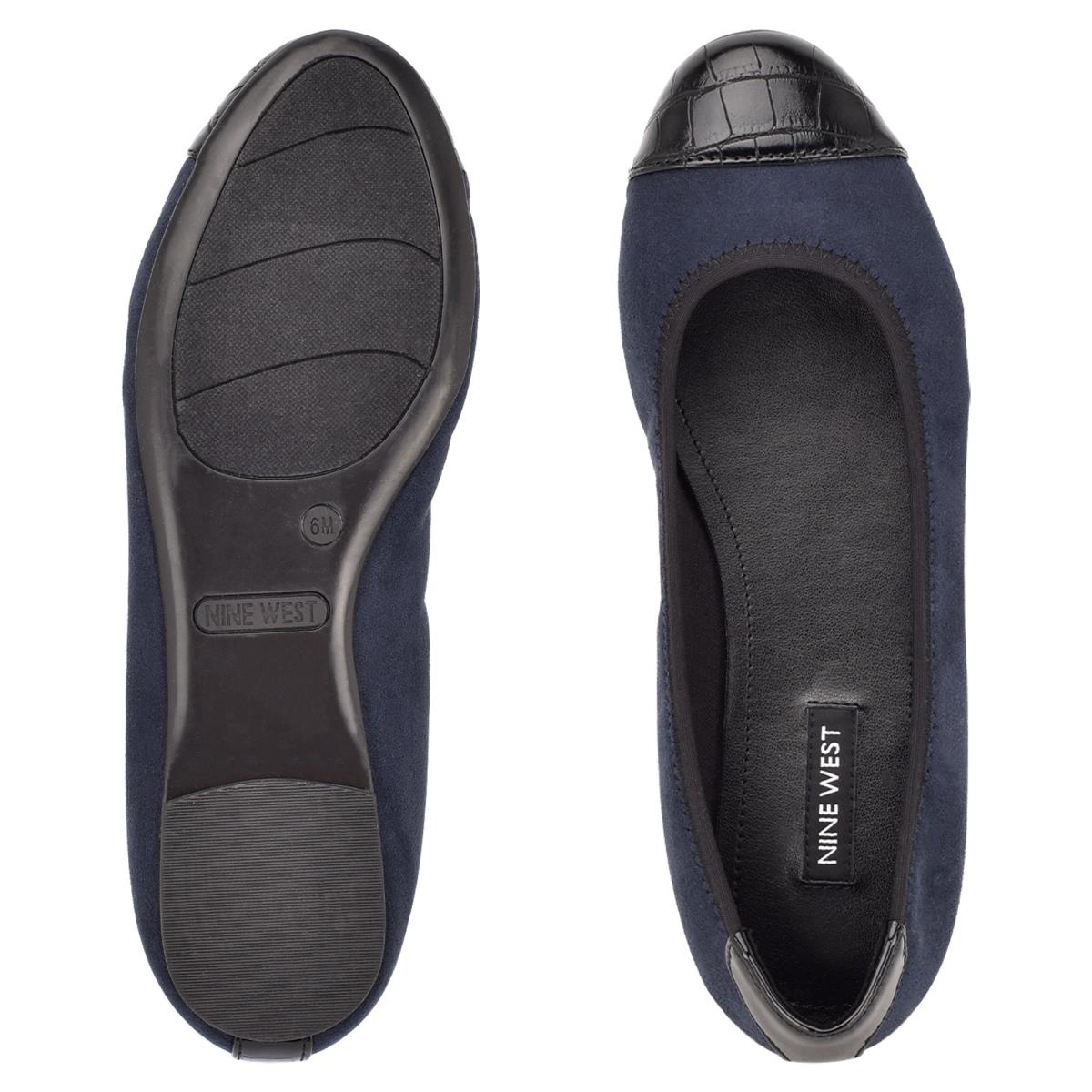 Nine West Capted Ballet Ballet Flats Navy | WFYX07546