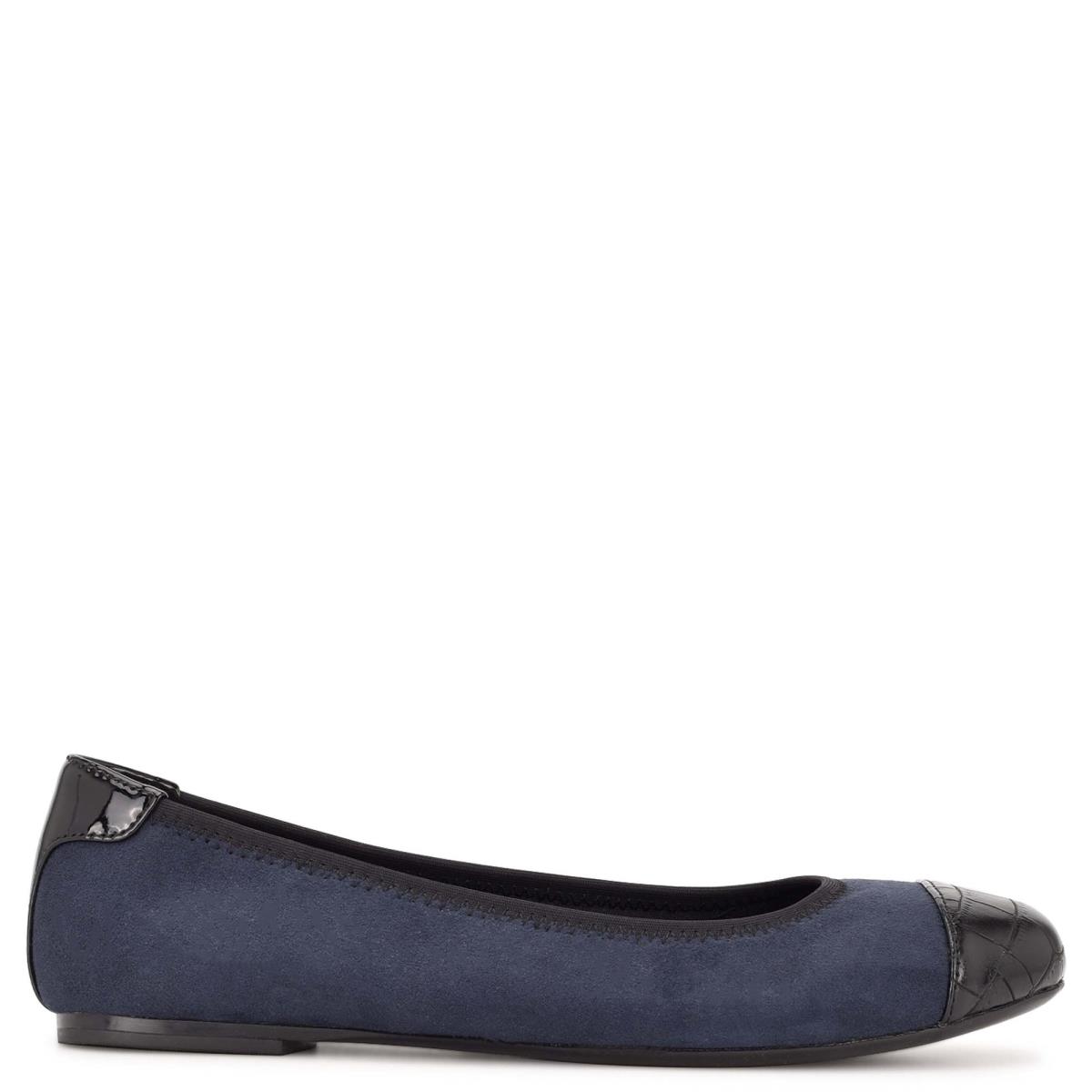 Nine West Capted Ballet Ballet Flats Navy | WFYX07546