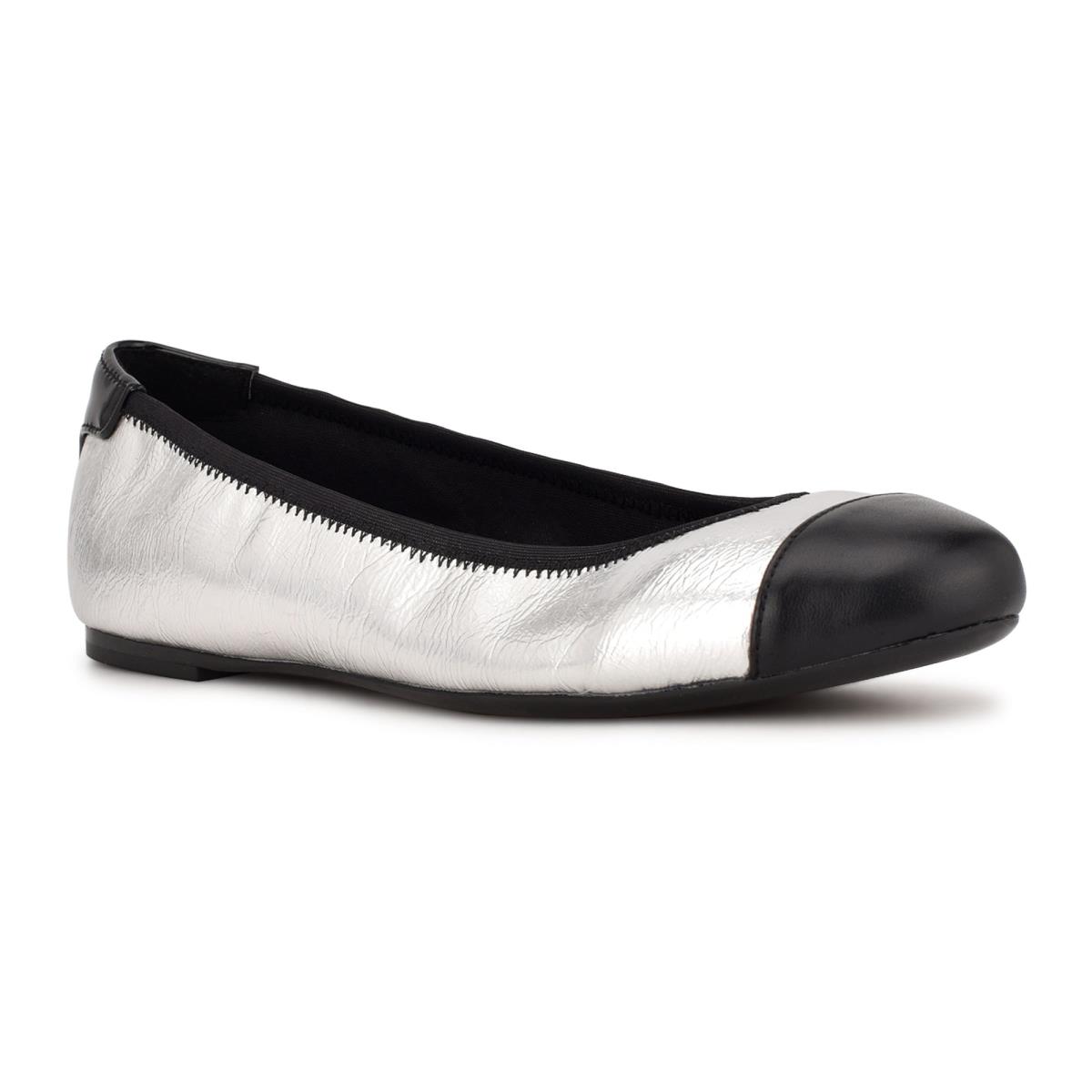 Nine West Capted Ballet Ballet Flats Silver | FOWP69450