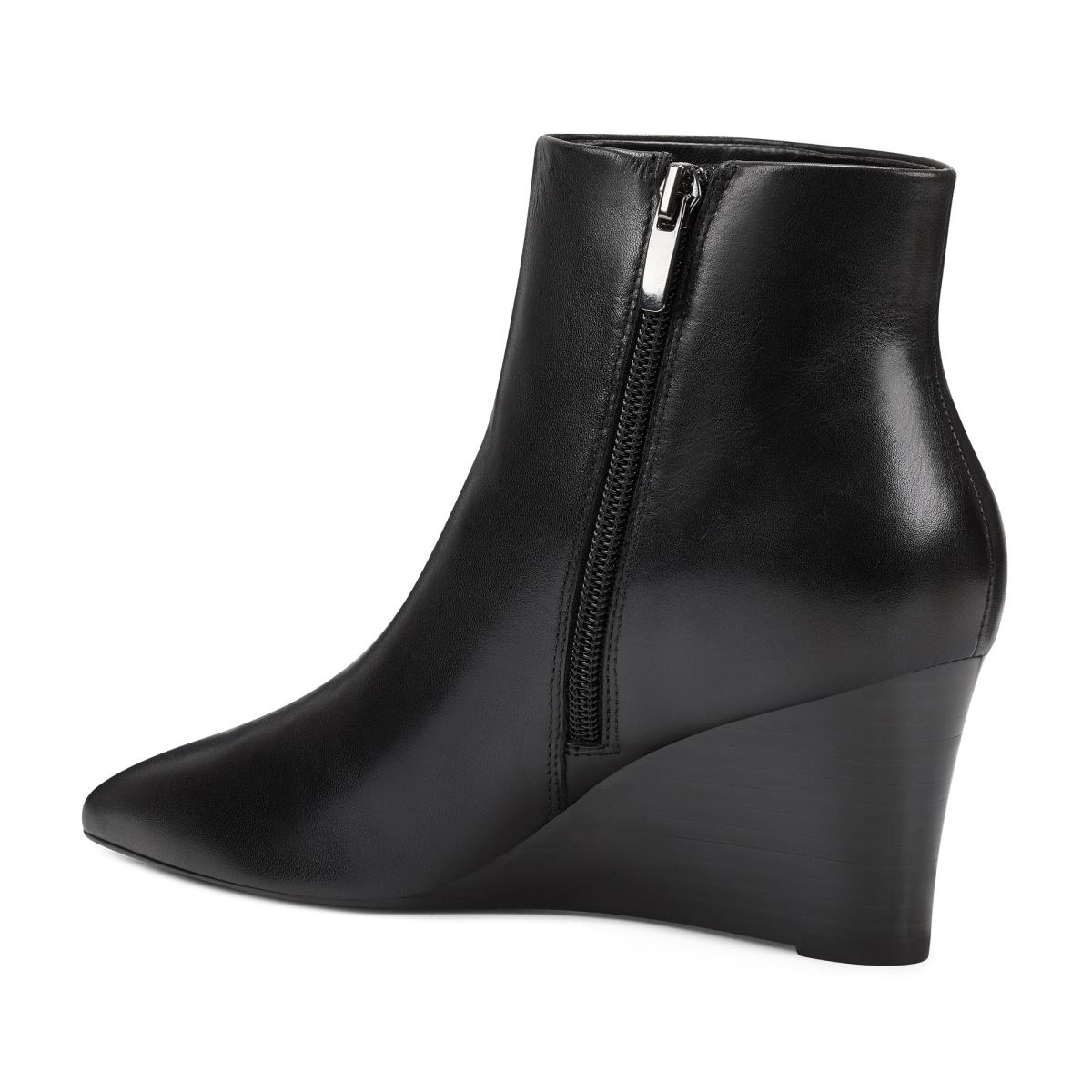 Nine West Carter Wedge Booties Black | ARBX41839