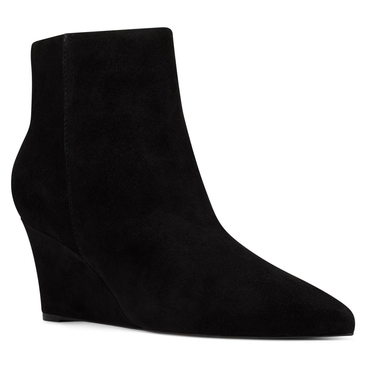 Nine West Carter Wedge Booties Black | DSLH70452