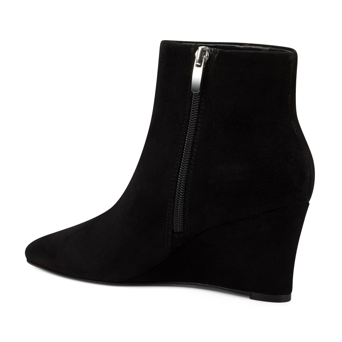 Nine West Carter Wedge Booties Black | DSLH70452