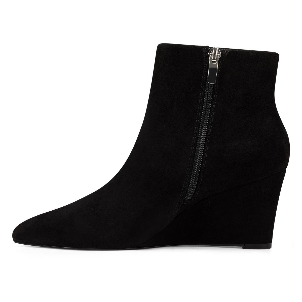 Nine West Carter Wedge Booties Black | DSLH70452