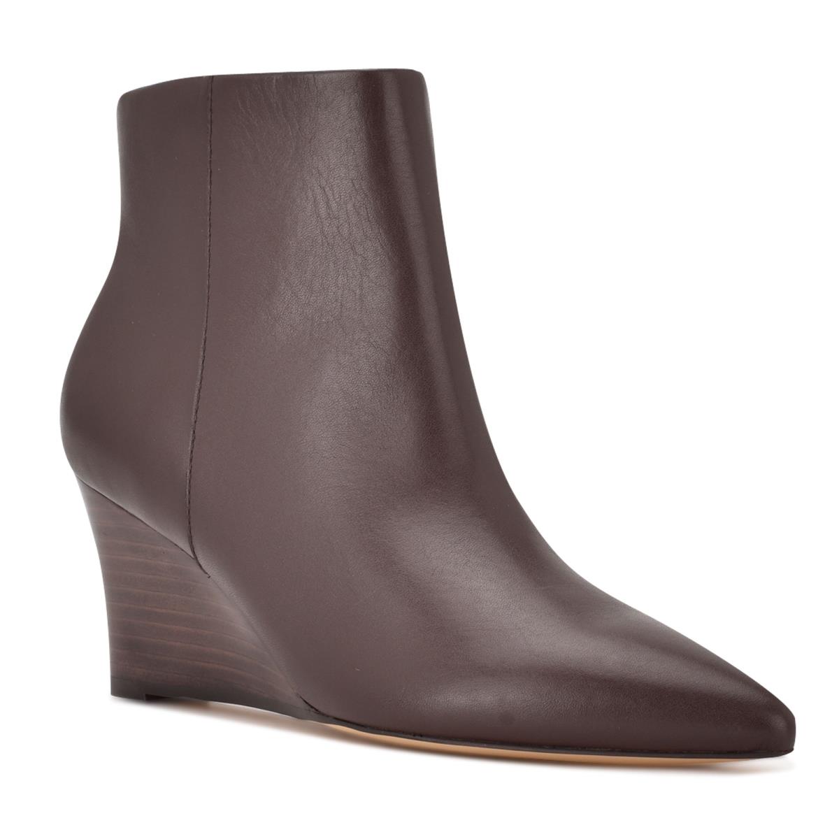 Nine West Carter Wedge Booties Brown | DCTA32075