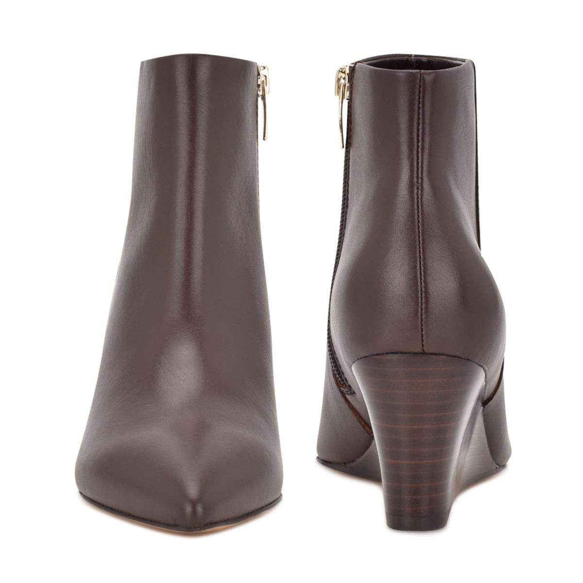 Nine West Carter Wedge Booties Brown | DCTA32075