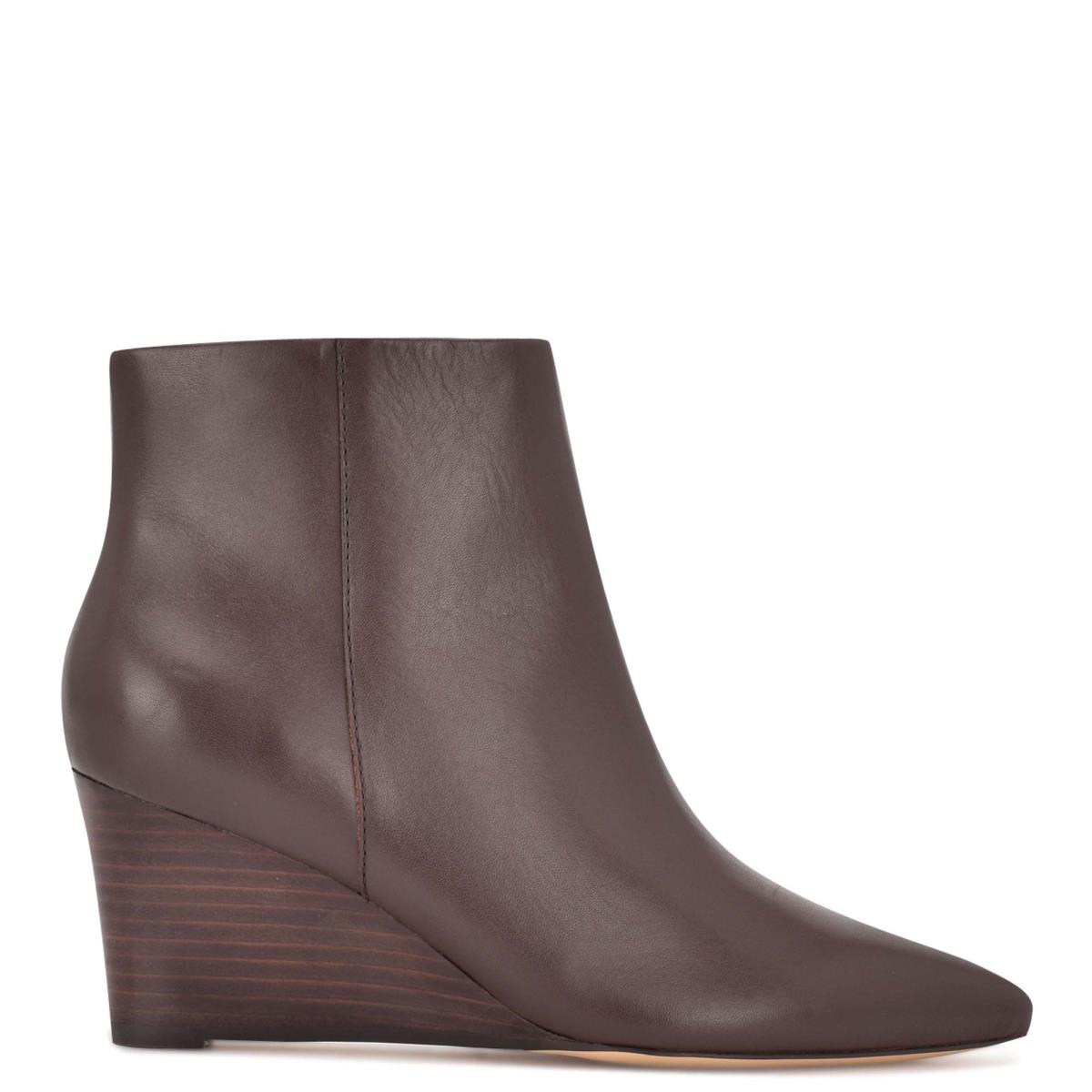 Nine West Carter Wedge Booties Brown | DCTA32075