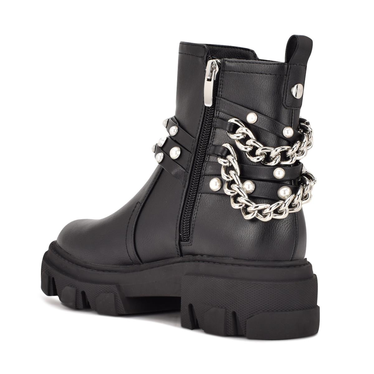 Nine West Cearlz Lug Sole Booties Black | PJCT59082