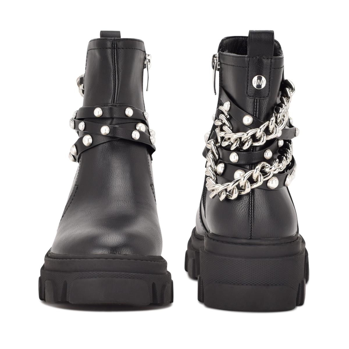 Nine West Cearlz Lug Sole Booties Black | PJCT59082