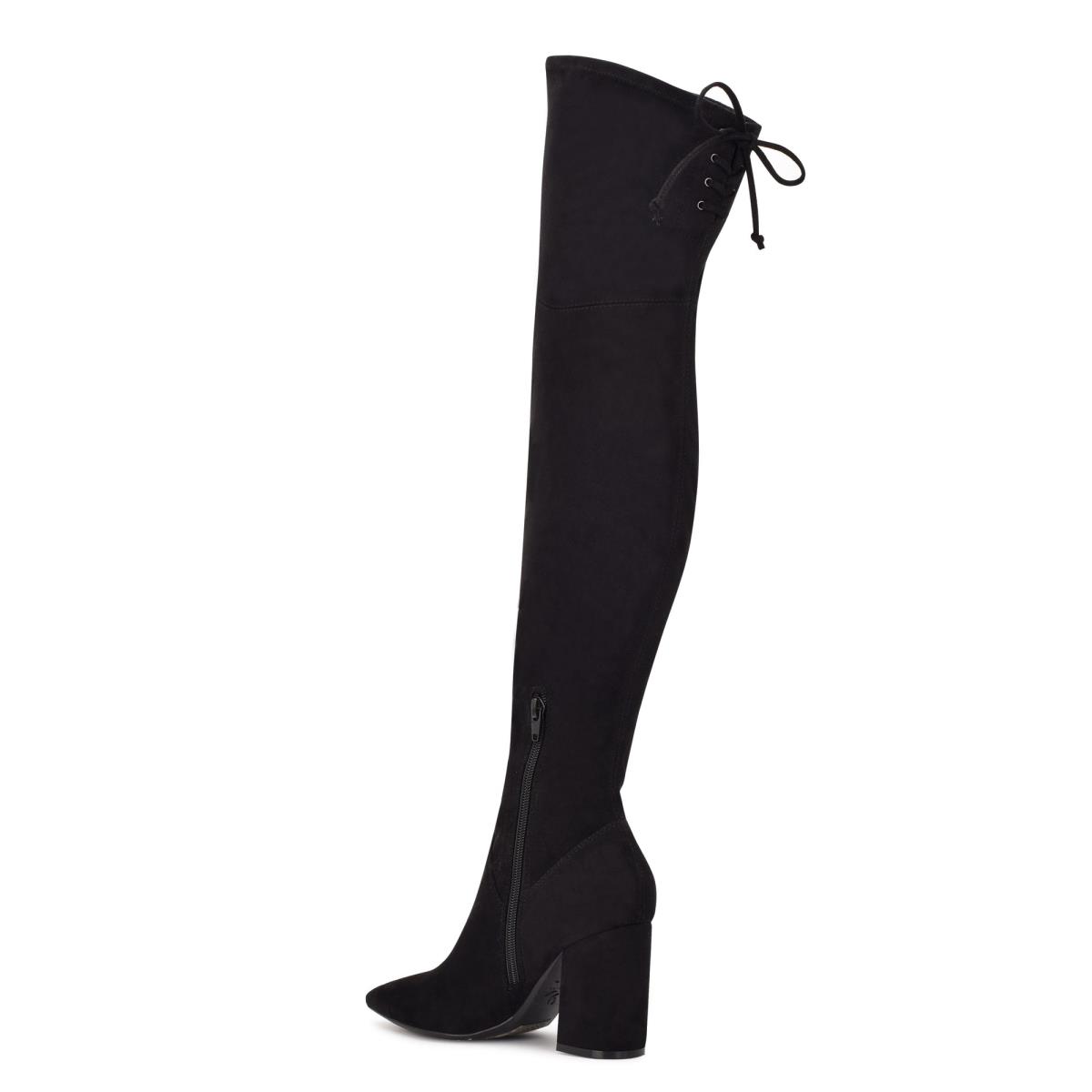 Nine West Ceeya 9x9 Over The Knee Heeled Boots Black | GLZX56913